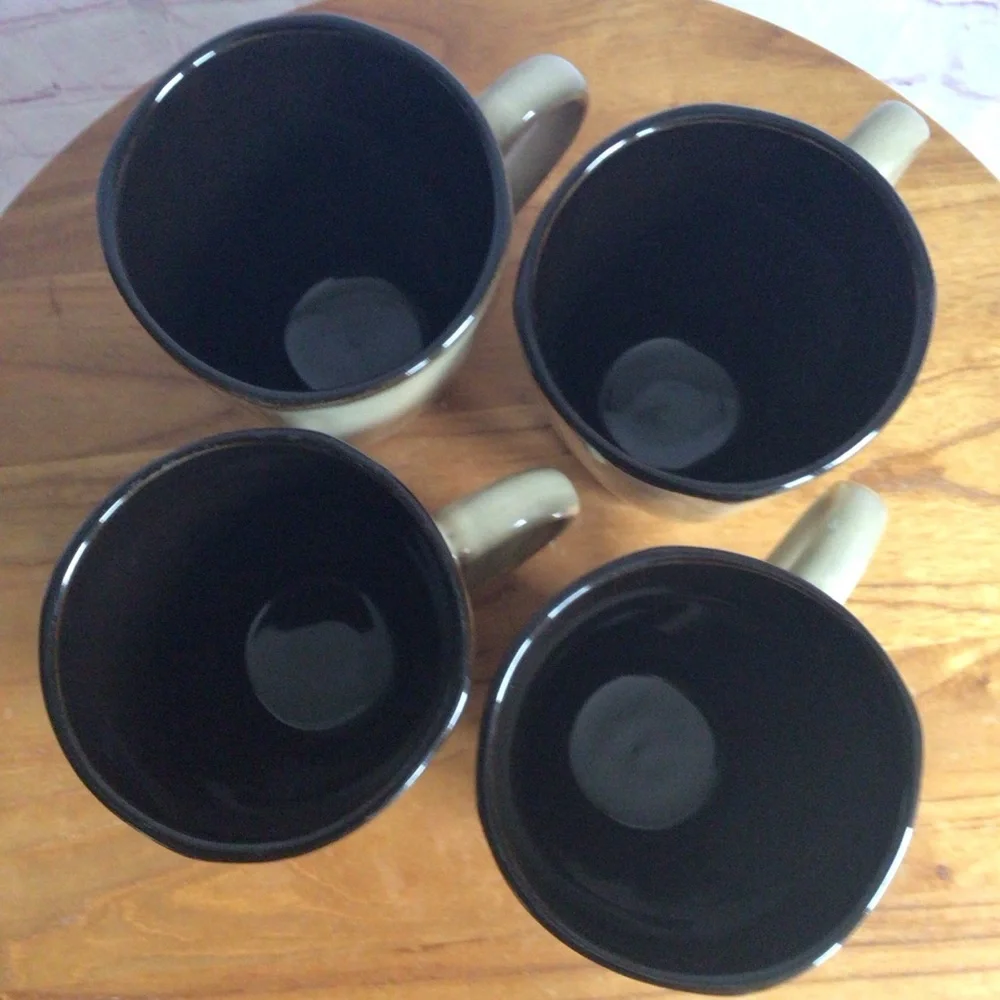 Home Trends Mosaic Tile Square Tan and Brown Ceramic Mugs - Set of 4 - Picture 5 of 12